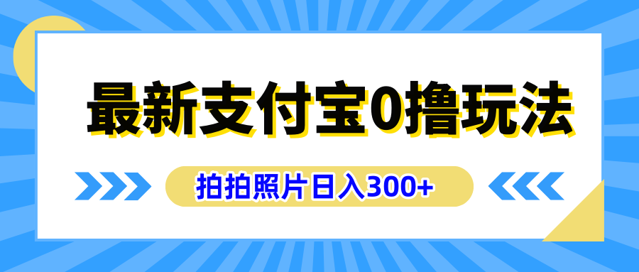 最新支付宝0撸玩法，拍照轻松赚收益，日入300+有手机就能做-IT吧