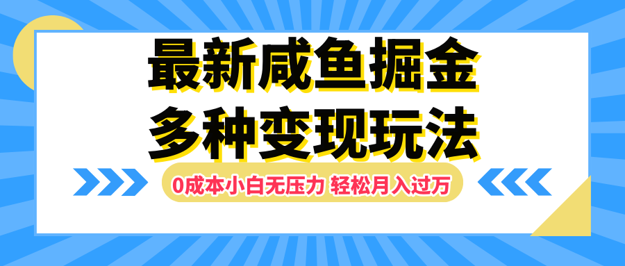 最新咸鱼掘金玩法，更新玩法，0成本小白无压力，多种变现轻松月入过万-IT吧