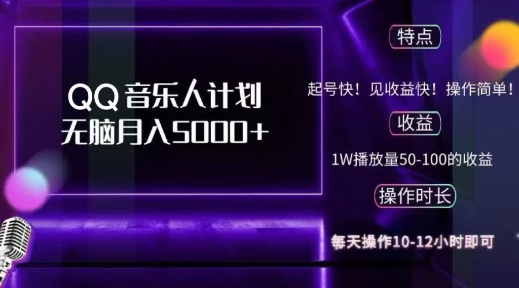 2024 QQ音乐人计划，轻松月入5000+，纯无脑操作，可批量放大操作-IT吧