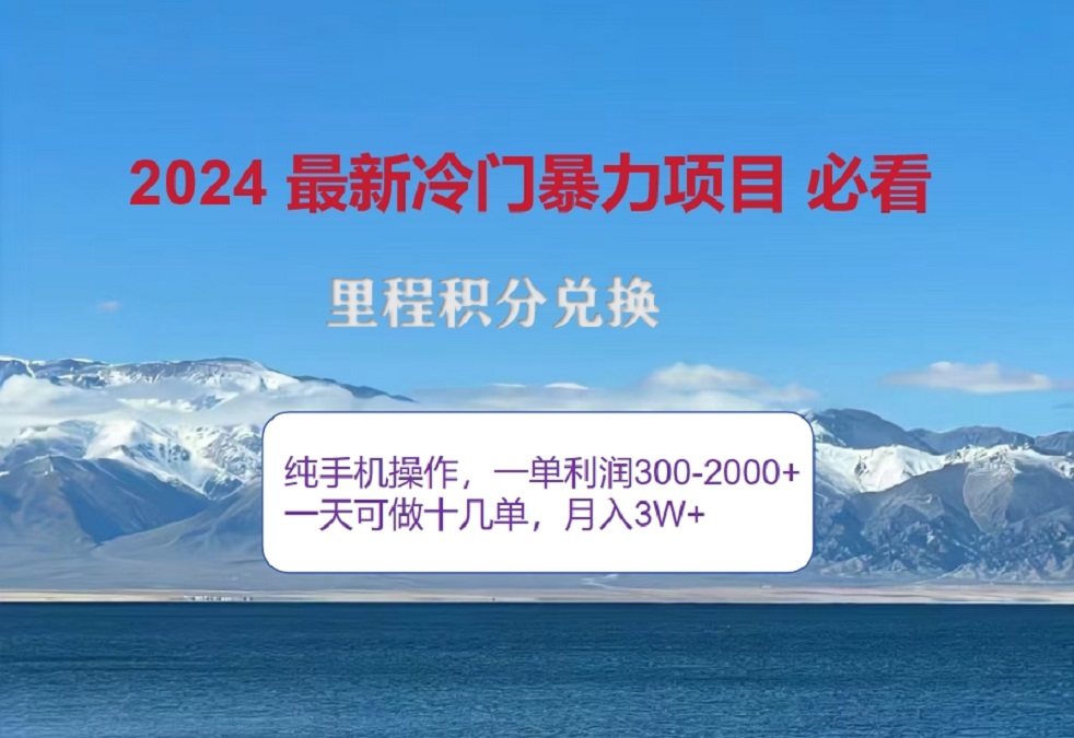 2024惊爆冷门暴利！出行高峰来袭，里程积分，高爆发期，一单300+—2000+，月入过万不是梦！-IT吧