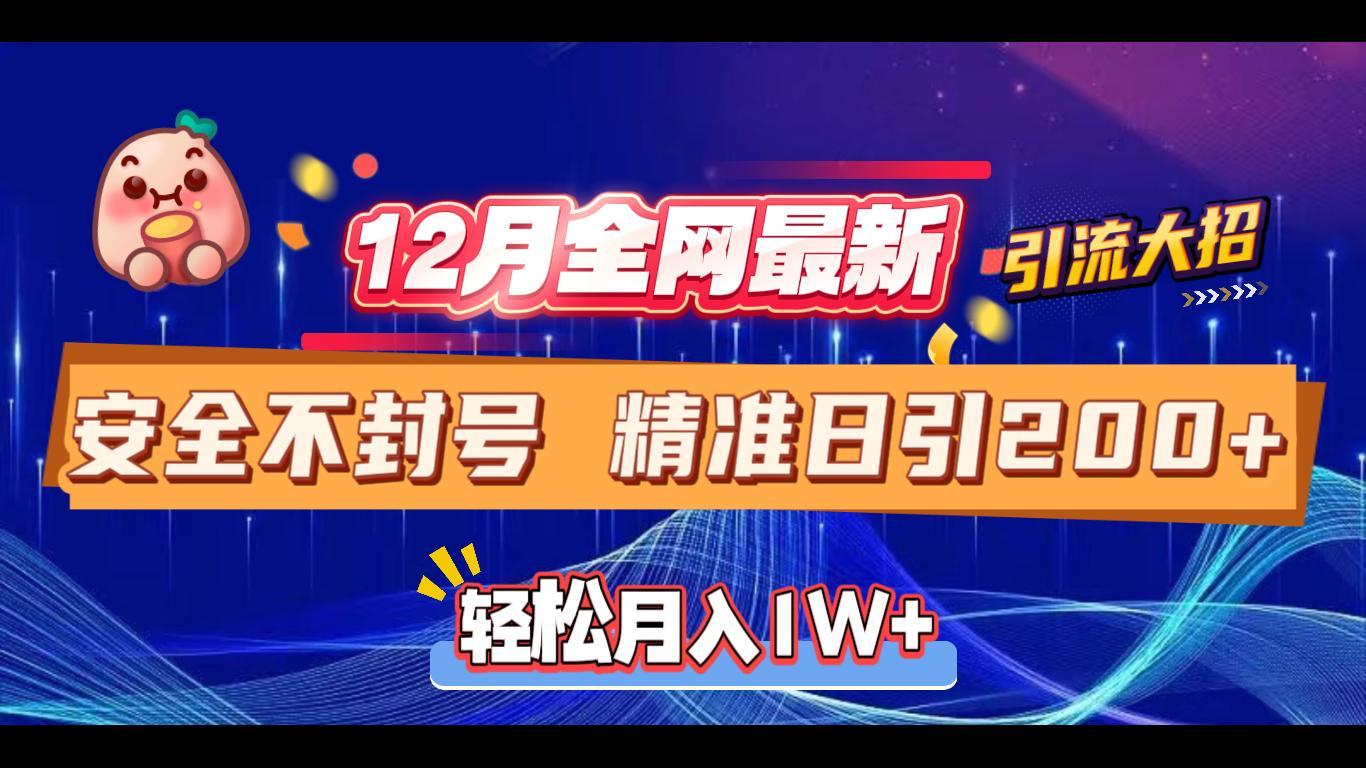 12月全网最新引流大招 安全不封号 日引精准粉200+-IT吧