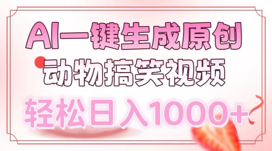 AI一键生成原创动物搞笑视频，轻松日入1000+-IT吧