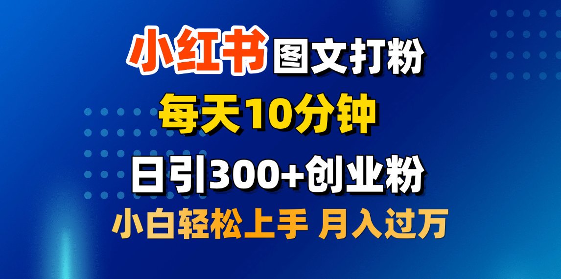 2月小红书图文打粉，每天10分钟，日引300+创业粉，小白轻松月入过万-IT吧