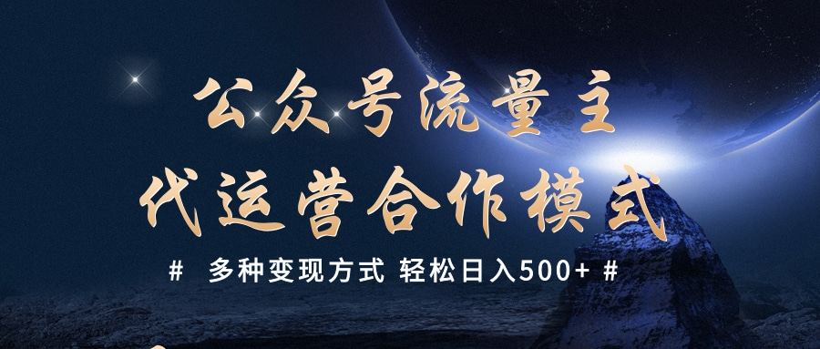 公众号流量主代运营  多种变现方式 轻松日入500+-IT吧