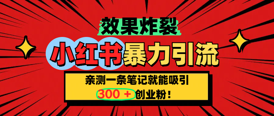 小红书炸裂玩法，亲测一条笔记就能吸引300+精准创业粉！-IT吧