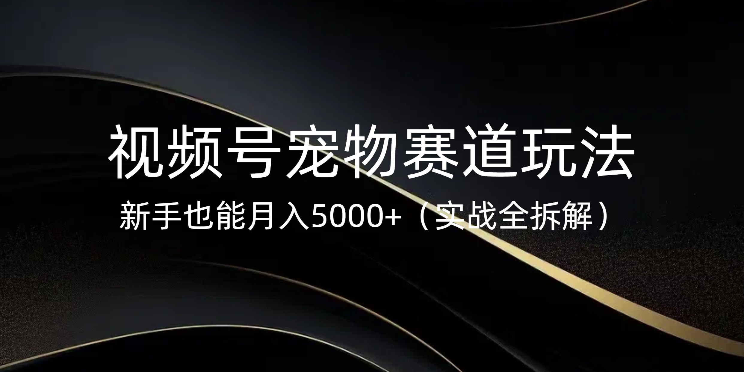 视频号宠物赛道玩法，新手也能月入5000+（实战全拆解）-IT吧