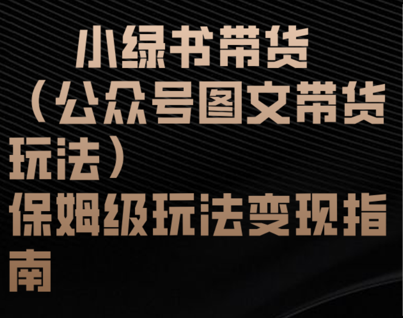 小绿书带货（公众号图文带货玩法）保姆级玩法变现指南-IT吧
