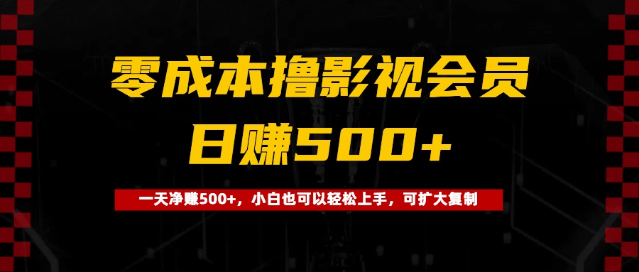 0成本撸影视会员，一天净赚500+，小白也可以轻松上手，可扩大复制-IT吧