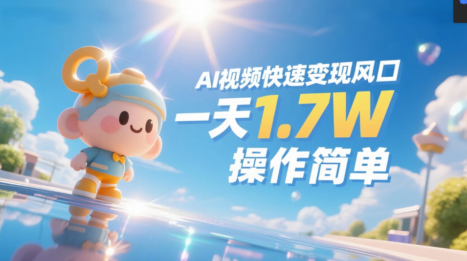 《Ai视频变现风口，一天1.7W，收入无上限，操作简单》-IT吧