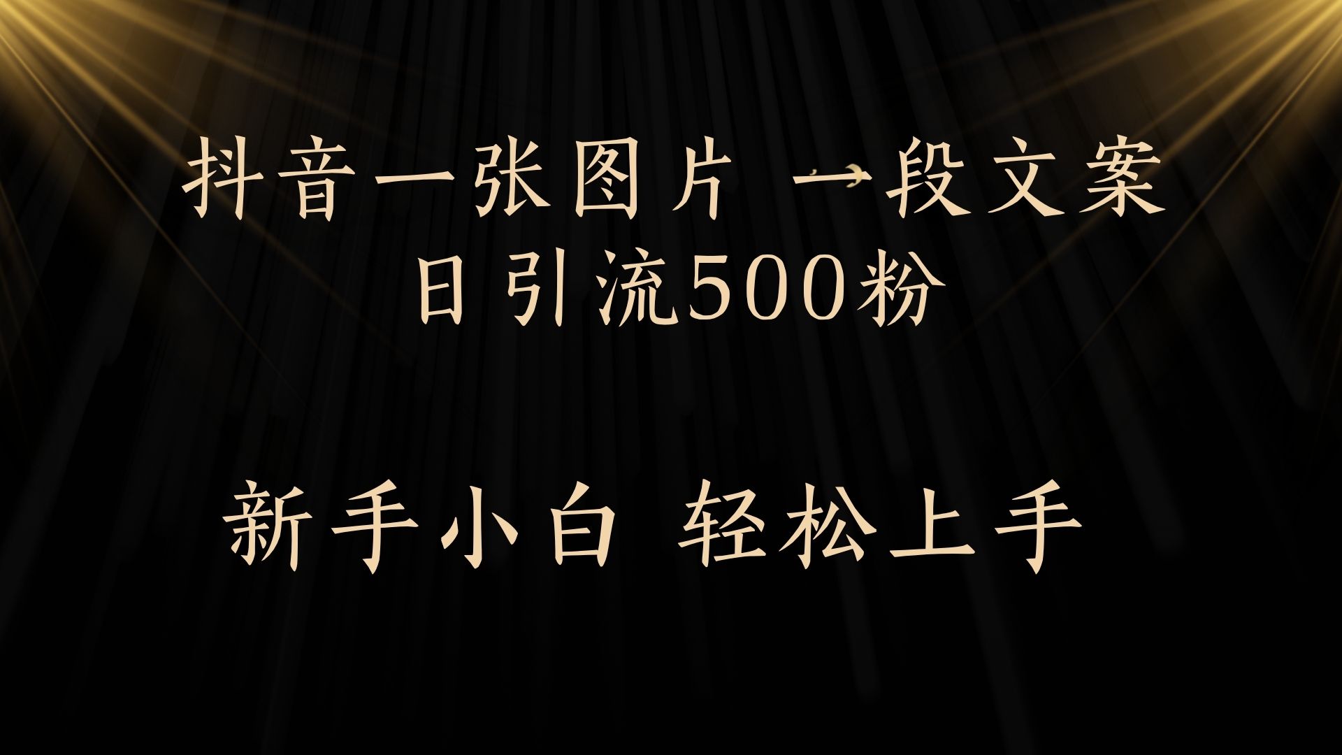 每天2分钟，抖音一张图片 一段文案日引流500粉-IT吧
