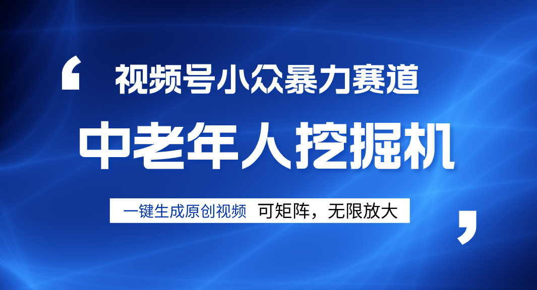 视频号新手逆袭密码！超小众暴力赛道，中老年人深信不疑，原创通过率拉满-IT吧