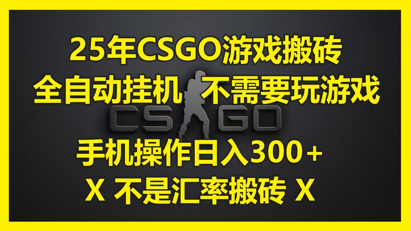 25年CSGO游戏搬砖，全自动挂机，不需要玩游戏，手机操作日入300+。(不是汇率搬砖)-IT吧