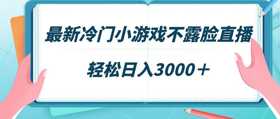 最新冷门小游戏不露脸直播，场观稳定几千，轻松日入3000＋-IT吧