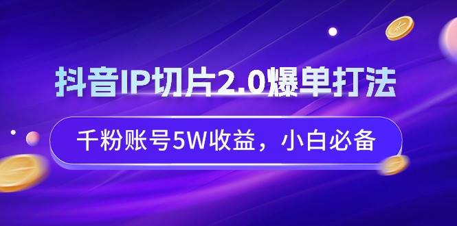 抖音IP切片2.0爆单打法，千粉账号5W收益，小白必备-IT吧