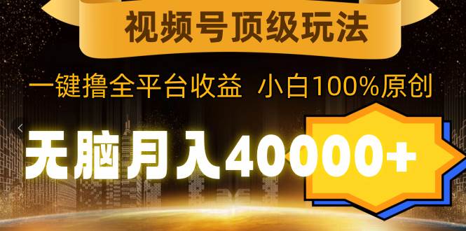 视频号顶级玩法，无脑月入40000+，一键撸全平台收益，纯小白也能100%原创-IT吧