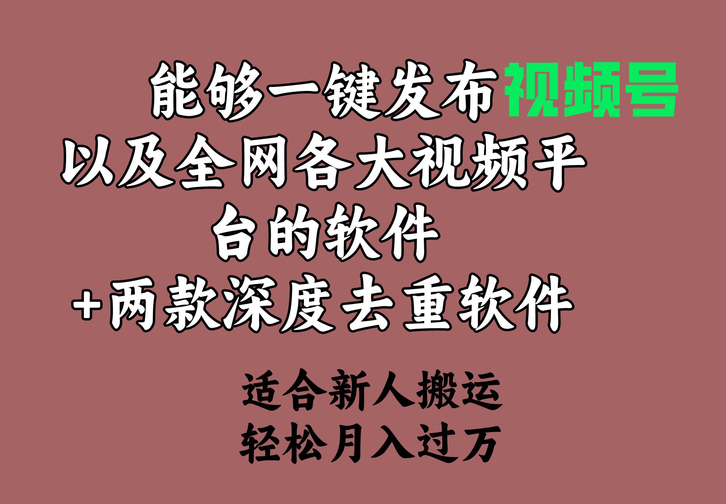 能够一键发布视频号以及全网各大视频平台的软件+两款深度去重软件 适合...-IT吧