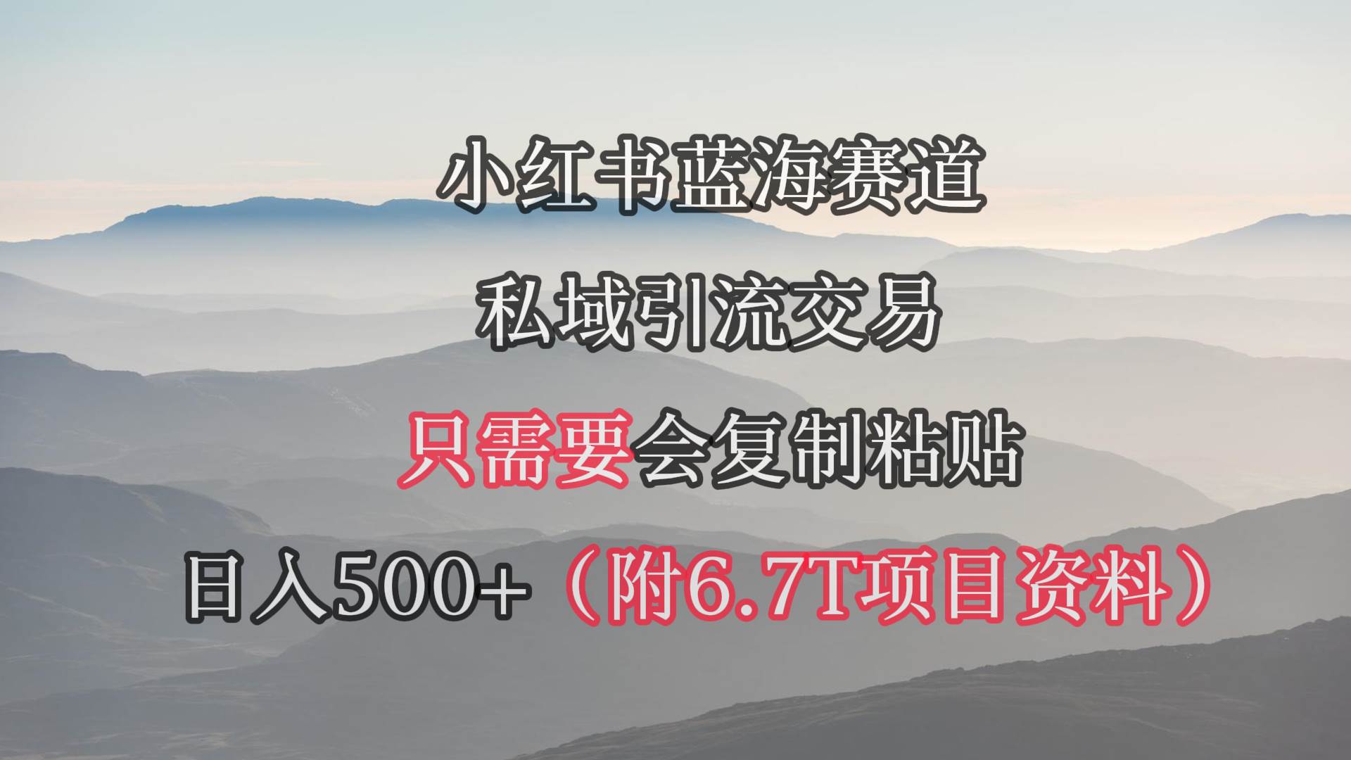 小红书短剧赛道，私域引流交易，会复制粘贴，日入500+（附6.7T短剧资源）-IT吧