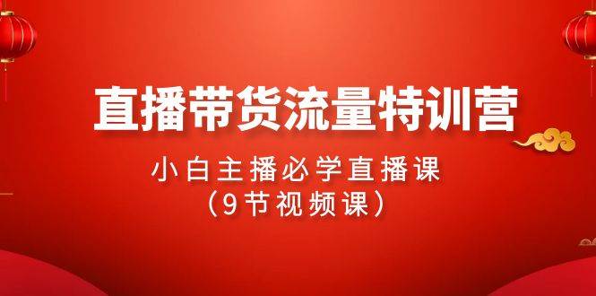 2024直播带货流量特训营，小白主播必学直播课（9节视频课）-IT吧