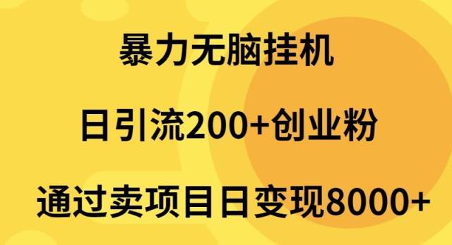 暴力无脑挂机日引流200+创业粉通过卖项目日变现2000+-IT吧