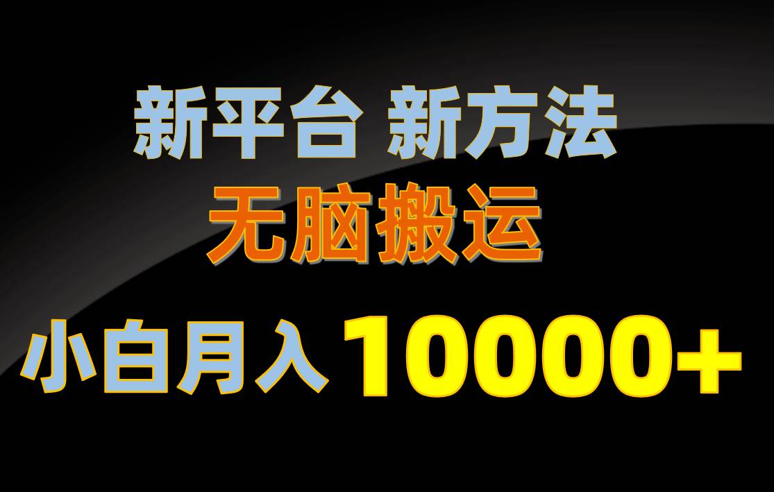 新平台新方法，无脑搬运，月赚10000+，小白轻松上手不动脑-IT吧