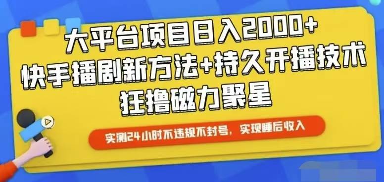 快手24小时无人直播，真正实现睡后收益-IT吧