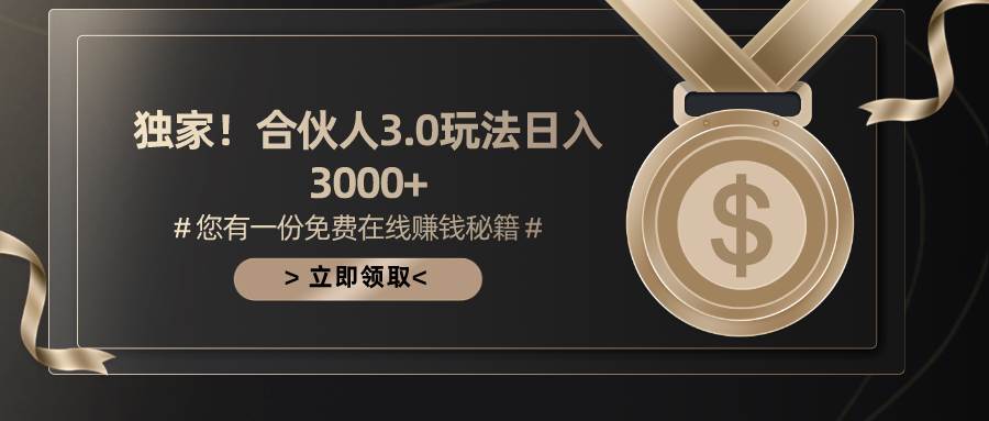 游戏合伙人3.0，日入3000+，无限扩大的蓝海项目-IT吧