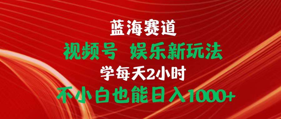 蓝海赛道视频号 娱乐新玩法每天2小时小白也能日入1000+-IT吧