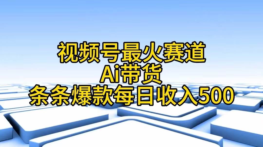 视频号最火赛道——Ai带货条条爆款每日收入500-IT吧