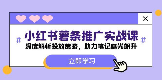 小红书-薯 条 推 广 实战课：深度解析投放策略，助力笔记曝光飙升-IT吧