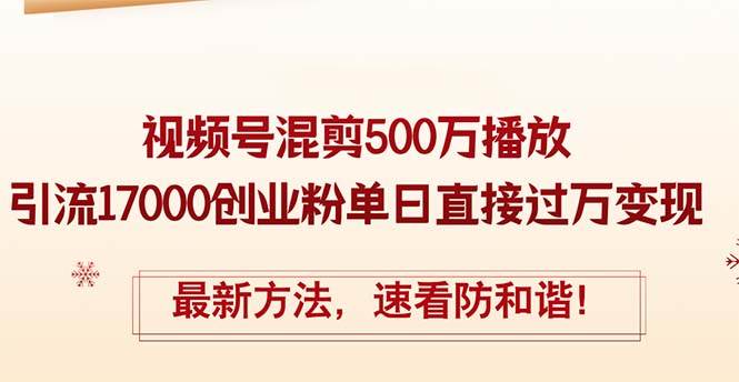 精华帖视频号混剪500万播放引流17000创业粉，单日直接过万变现，最新方...-IT吧