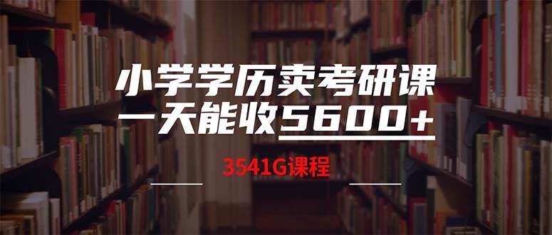 小学学历卖考研课程，一天收5600（附3580G考研合集）-IT吧