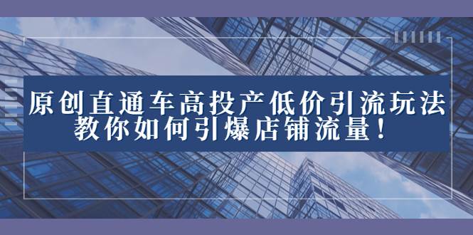 2023直通车高投产低价引流玩法，教你如何引爆店铺流量！-IT吧