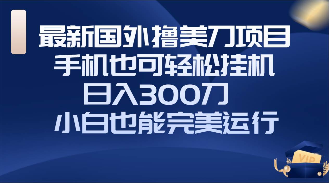 国外撸美刀项目，手机也可操作，轻松挂机操作，日入300刀 小白也能完美运行-IT吧