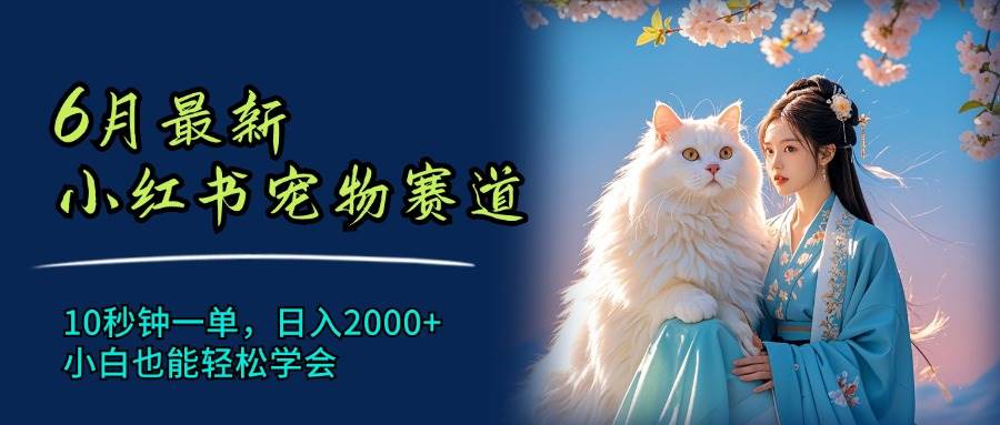 6月最新小红书宠物赛道，10秒钟一单，日入2000+，小白也能轻松学会-IT吧