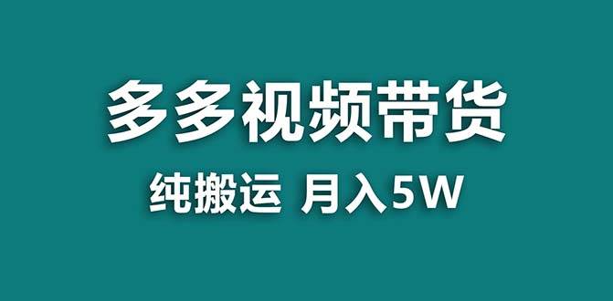 【蓝海项目】拼多多视频带货 纯搬运一个月搞了5w佣金，小白也能操作 送工具-IT吧