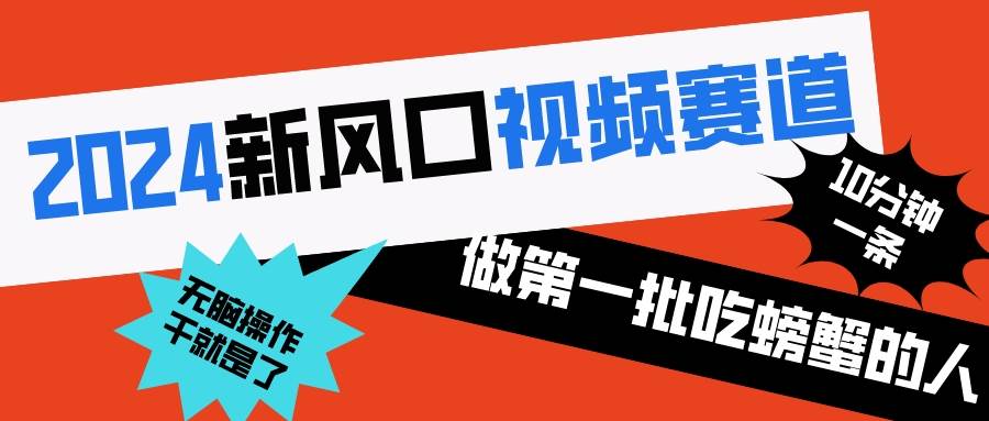 2024新风口视频赛道 做第一批吃螃蟹的人 10分钟一条原创视频 小白无脑操作1-IT吧