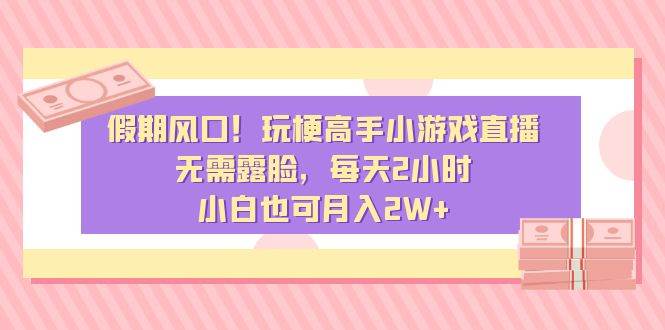 假期风口！玩梗高手小游戏直播，无需露脸，每天2小时，小白也可月入2W-IT吧